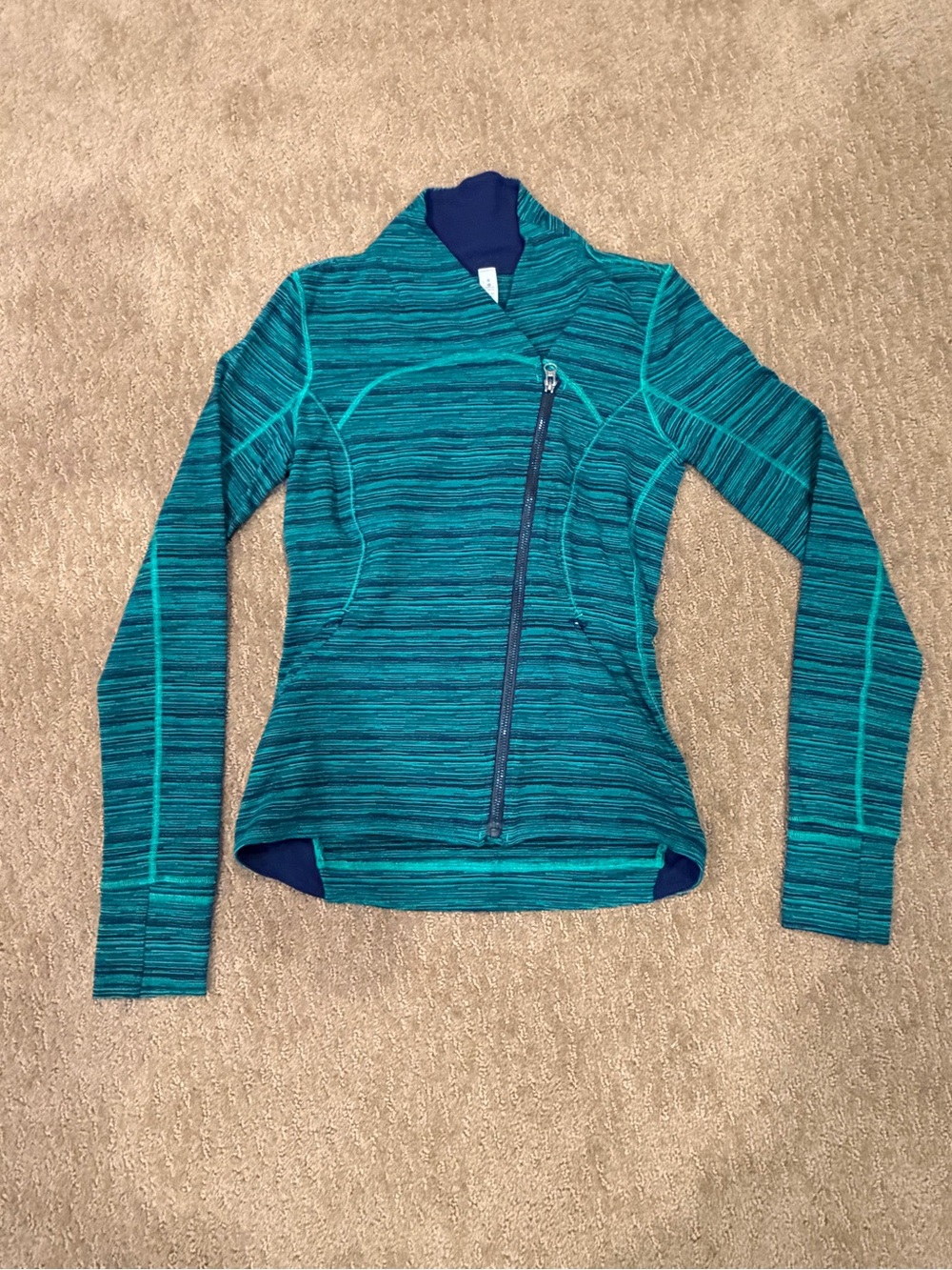 lululemon athletica Teal Space-Dye Asymmetrical Zip Utility Jacket